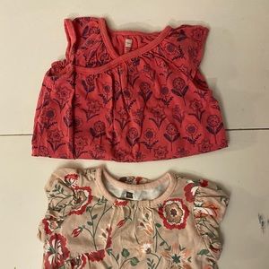 Tea Collection, set of two, bubble rompers, GUC, 18-24M